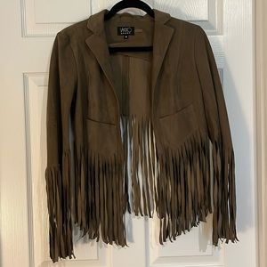 Cropped fringe jacket